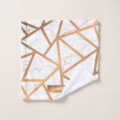 白と金色の大理石 バスタオルセット (ウォッシュタオル)