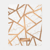 白と金色の大理石 フリースブランケット (正面)