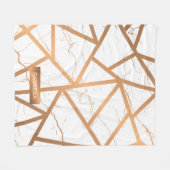 白と金色の大理石 フリースブランケット (正面(横))