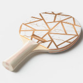 白と金色の大理石 卓球ラケット (正面アングル)