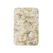 白と金色の渦巻き バスマット (正面縦)