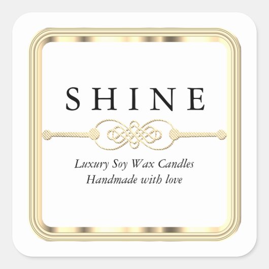 白と金 スクエアシール (正面)