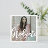 白と金 | 太字タイポグラフィー 卒業写真 招待状 (スタンド正面)