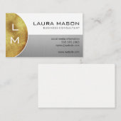 白と銀とモノグラム 名刺 (正面/裏面)