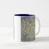 白と銀のエンジェルマグカップ ツートーンマグカップ (正面右)