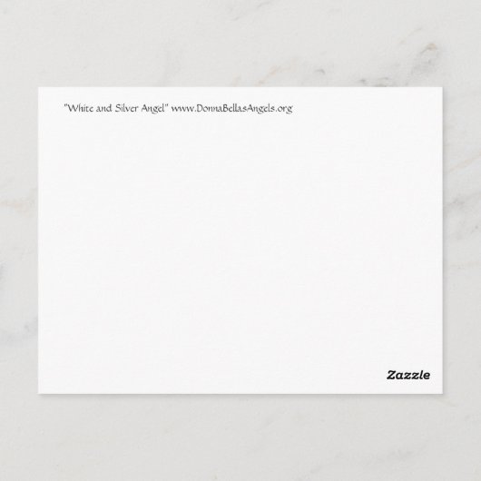 白と銀のガーディアンライトエンジェルポストカード ポストカード (裏面)