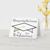 白と銀のグラッドキャップ印刷可能なパーティー帽子 カード (黄色い花)