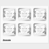 白と銀のフローラ製品の包装ラベル スクエアシール (シート)