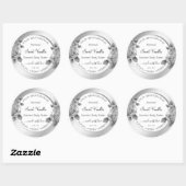 白と銀のフローラ製品の包装ラベル ラウンドシール (シート)