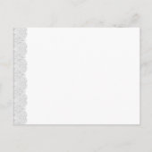 白と銀のレース日付の結婚A20を保存 案内ポストカード (裏面)