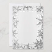 白と銀の冬の雪の結晶 ブライダルシャワー 招待状 (裏面)