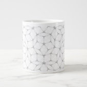 白と銀の幾何学模様 ジャンボコーヒーマグカップ (正面)
