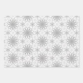 白と銀の幾何学模様 ラッピングペーパーシート (正面3)