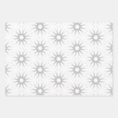 白と銀の幾何学模様 ラッピングペーパーシート (正面2)