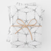 白と銀の幾何学模様 ラッピングペーパーシート (インサイチュ)