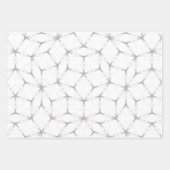 白と銀の幾何学模様 ラッピングペーパーシート (正面)