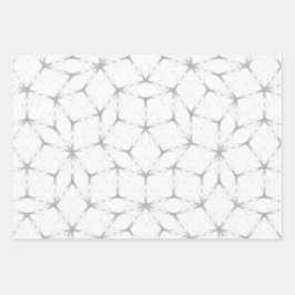 白と銀の幾何学模様 ラッピングペーパーシート