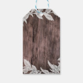 白と銀の葉冬の結婚式の素朴好意 ギフトタグ (裏面)