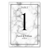 白と銀の静脈大理石結婚の テーブルナンバー (裏面)