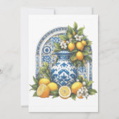 白と青のアマルフィセラミック花瓶 レモン イタリア 招待状 (裏面)