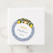 白と青のアマルフィレモンItaly赤ちゃんシャワー フェイバータグ (インサイチュ)