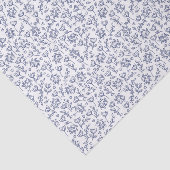 白と青のイースター花のパターン 薄葉紙 (詳細)