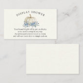 白と青のカボチャのベビーシャワーディスプレイシャワー エンクロージャーカード (正面/裏面)