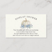 白と青のカボチャのベビーシャワーディスプレイシャワー エンクロージャーカード (正面)