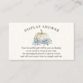 白と青のカボチャのベビーシャワーディスプレイシャワー エンクロージャーカード