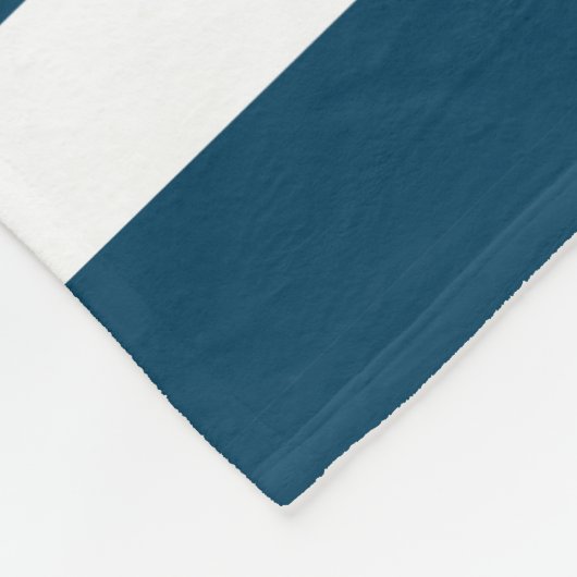 白と青のストライプとボ航海のートいかり2 フリースブランケット (角)