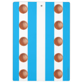 白と青のストライプバスケットボールコーチありがとう クリップボード (裏面)