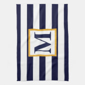 白と青のストライプ キッチンタオル (縦)