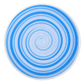 白と青のスパイラル セラミックノブ (正面)