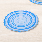 白と青のスパイラル ペーパーコースター (アングル)