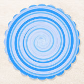 白と青のスパイラル ペーパーコースター (正面)