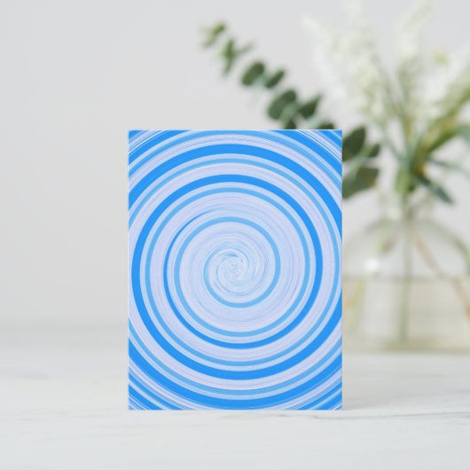白と青のスパイラル ポストカード (スタンド正面)