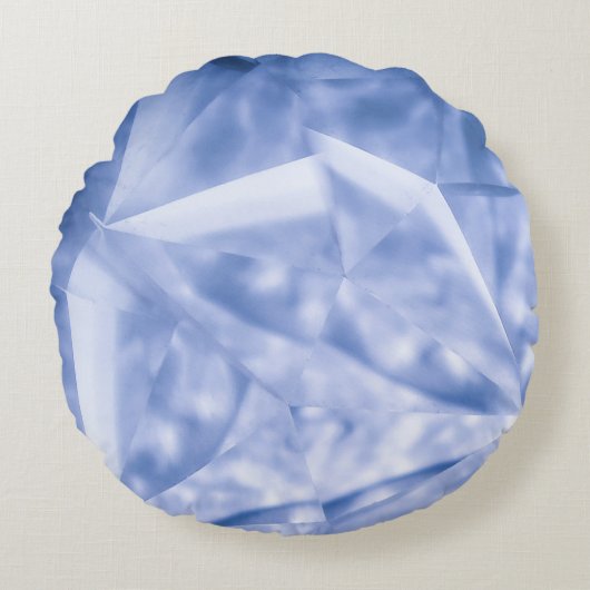 白と青のスーツのジャケット ラウンドクッション (正面)