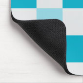 白と青のチェッカーボードパターン マウスパッド (コーナー)