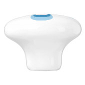 白と青のデイジーと金ゴールド黄色の中心 セラミックノブ (側面)