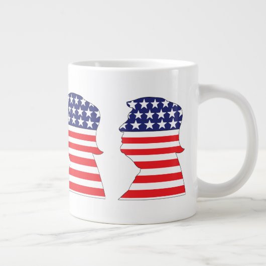 白と青のトランプ ジャンボコーヒーマグカップ (右)