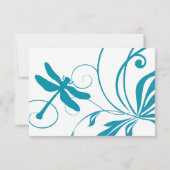 白と青のトンボの結婚式の出欠 出欠カード (裏面)