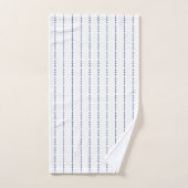 白と青のドットのピンストライプのバスタオルセット バスタオルセット (ハンドタオル)