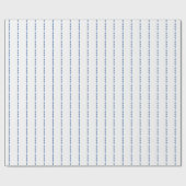 白と青のドットのピンストライプのラッピング紙 ラッピングペーパー (フラット)