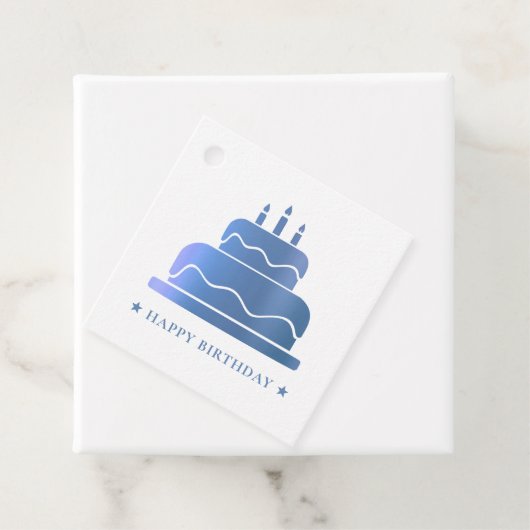 白と青のハッピーバースデーケーキから フェイバータグ (インサイチュ)