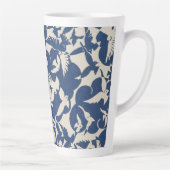 白と青のハトのヴィンテージデザイン カフェラテマグ (右)