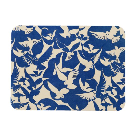 白と青のハトRijksmuseumアムステルダム マグネット (横)