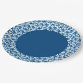 白と青のパターン紙プレート ペーパープレート (アングル)