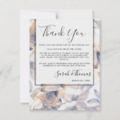 白と青のパテレス フローラル エレガント サンクス 招待状 (正面)