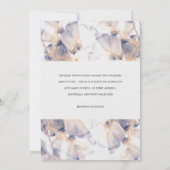 白と青のパテレ フローラル エレガント ウェディング 招待状 (裏面)