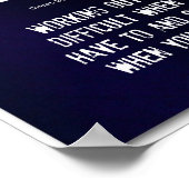 白と青のフィットネス引用文と姿勢! ポスター (角)